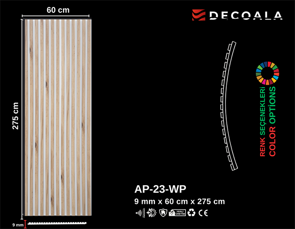 Beyaz Keçe Akustik Panel 60x275 cm