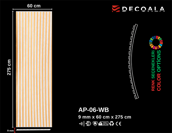 Beyaz Keçe Akustik Panel 60x275 cm