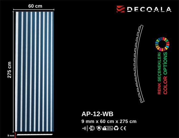 Beyaz Keçe Akustik Panel 60x275 cm
