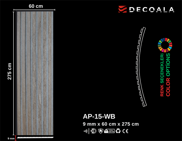 Beyaz Keçe Akustik Panel 60x275 cm