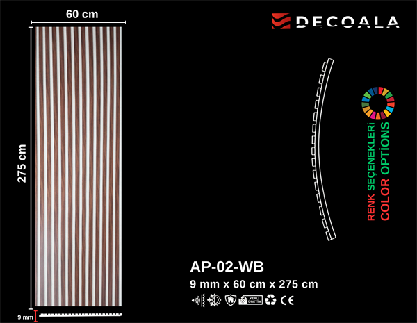 Beyaz Keçe Akustik Panel 60x275 cm