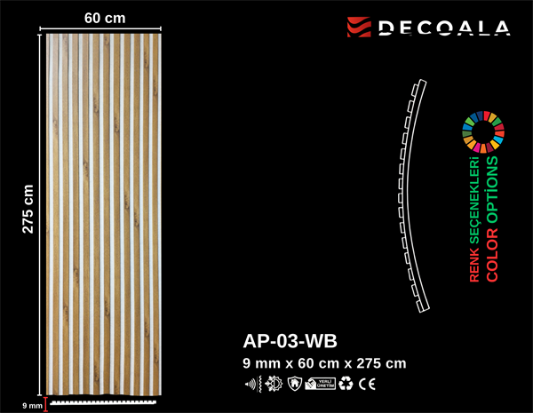 Beyaz Keçe Akustik Panel 60x275 cm