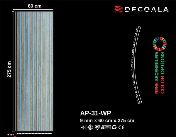Beyaz Keçe Akustik Panel 60x275 cm