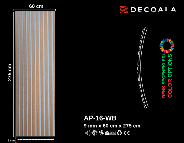 Beyaz Keçe Akustik Panel 60x275 cm