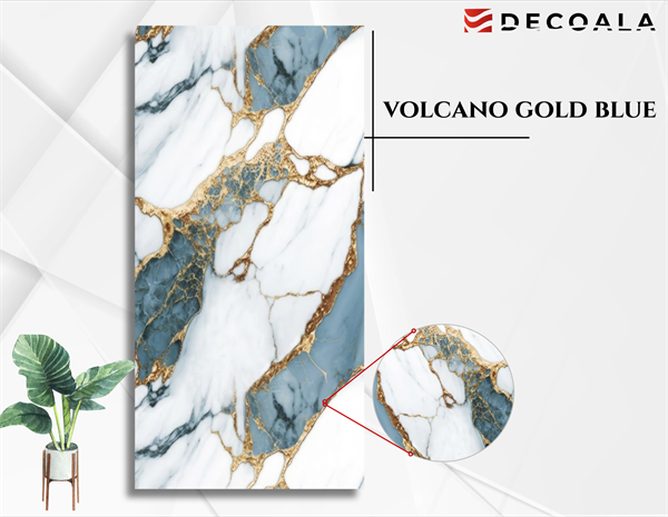 Volcano Gold Blue PVC Duvar Paneli