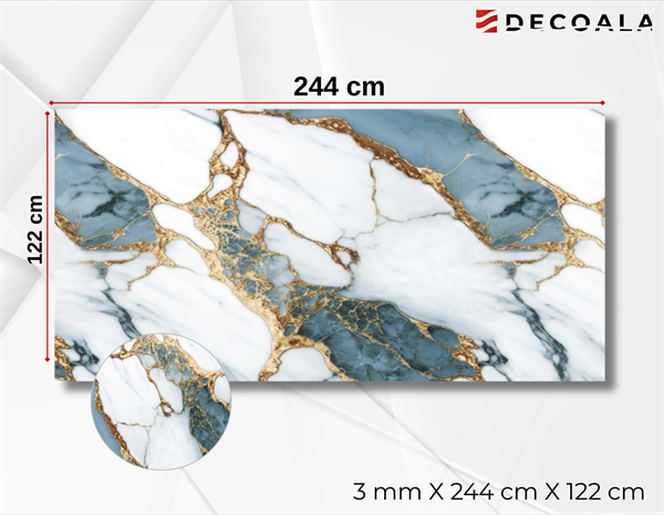 Volcano Gold Blue PVC Duvar Paneli