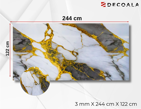 Volcano Gold Grey PVC Duvar Paneli