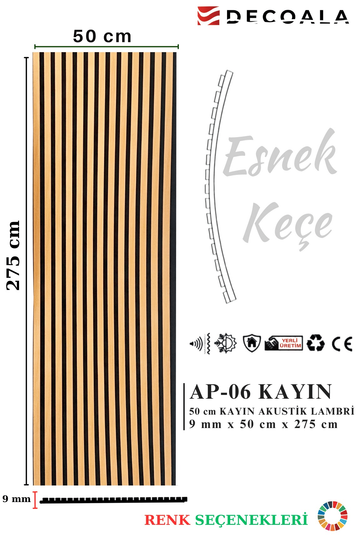 50 cm Akustik Duvar Paneli