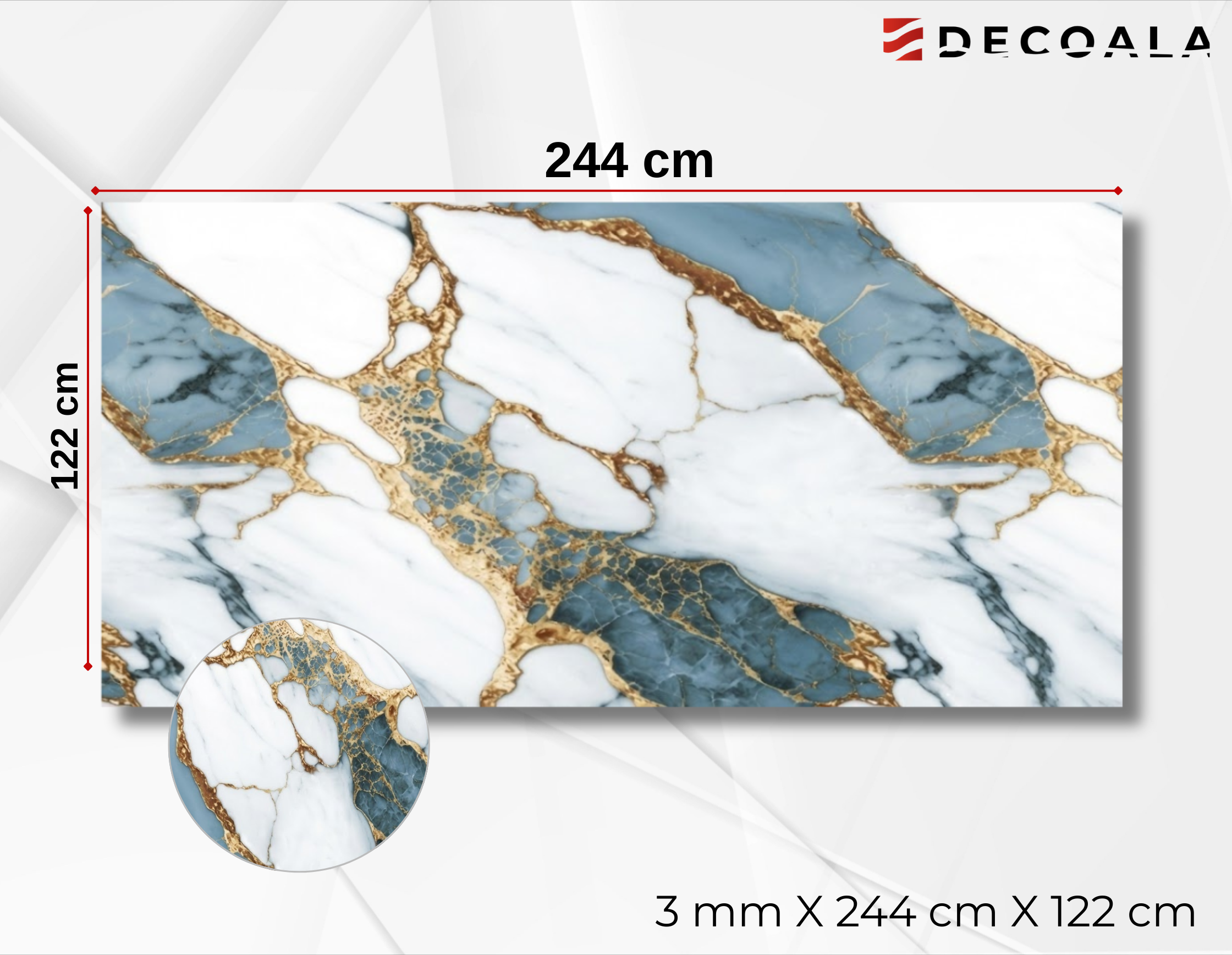 Volcano Gold Blue PVC Duvar Paneli