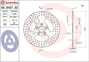 BREMBO BRAKE DISC FREN DİSKİ FIX FR/RR KOD:17105066
