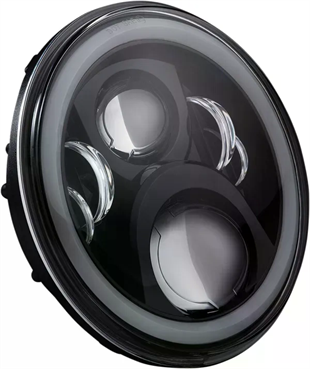 CUSTOM DYNAMICS 7 LED HALO HEADLIGHT WITH H4 W KOD:20012376