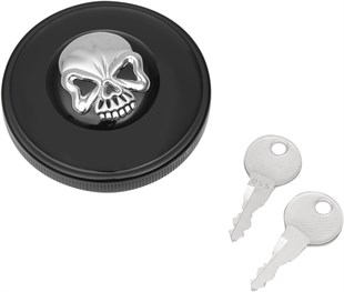 DRAG SPECIALTIES CAP N-VNT W/LOCK SKL BLK KOD: 07030691