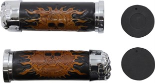 DRAG SPECIALTIES CHR SKULL ELCİK W/RED EYES KOD: DS243256