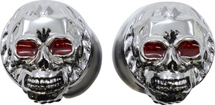 DRAG SPECIALTIES CHR SKULL ELCİK W/RED EYES KOD: DS243256