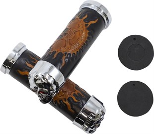 DRAG SPECIALTIES CHR SKULL ELCİK W/RED EYES KOD: DS243256