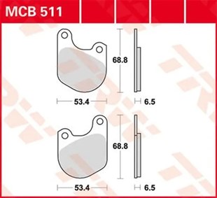 TRW BRAKE PAD - FREN BALATASI TRW MCB511 KOD:17220382
