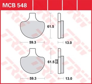 TRW BRAKE PAD - FREN BALATASI TRW MCB548 KOD:17220422