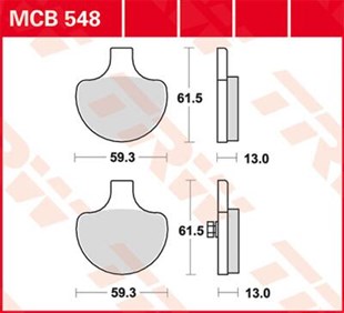 TRW BRAKE PAD - FREN BALATASI TRW MCB548 KOD:17220422