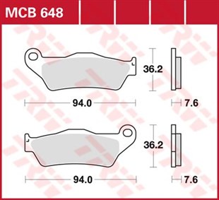 TRW BRAKE PAD - FREN BALATASI TRW MCB648 KOD:17220497