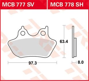 TRW BRAKE PAD - FREN BALATASI TRW MCB777SV KOD:17211171