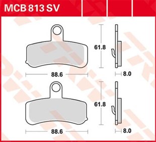 TRW BRAKE PAD - FREN BALATASI TRW MCB813SV KOD:17211196