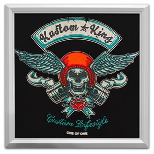 Kustom King Road Wings Sırt Baskılı Bisiklet Yaka Siyah T-Shirt
