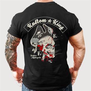Kustom King Urban Racer Sırt Baskılı Bisiklet Yaka Siyah T-Shirt