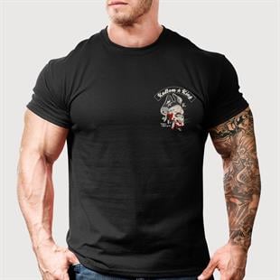 Kustom King Urban Racer Sırt Baskılı Bisiklet Yaka Siyah T-Shirt