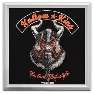 Kustom King Valhalla Sırt Baskılı Bisiklet Yaka Siyah T-Shirt