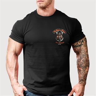 Kustom King Valhalla Sırt Baskılı Bisiklet Yaka Siyah T-Shirt