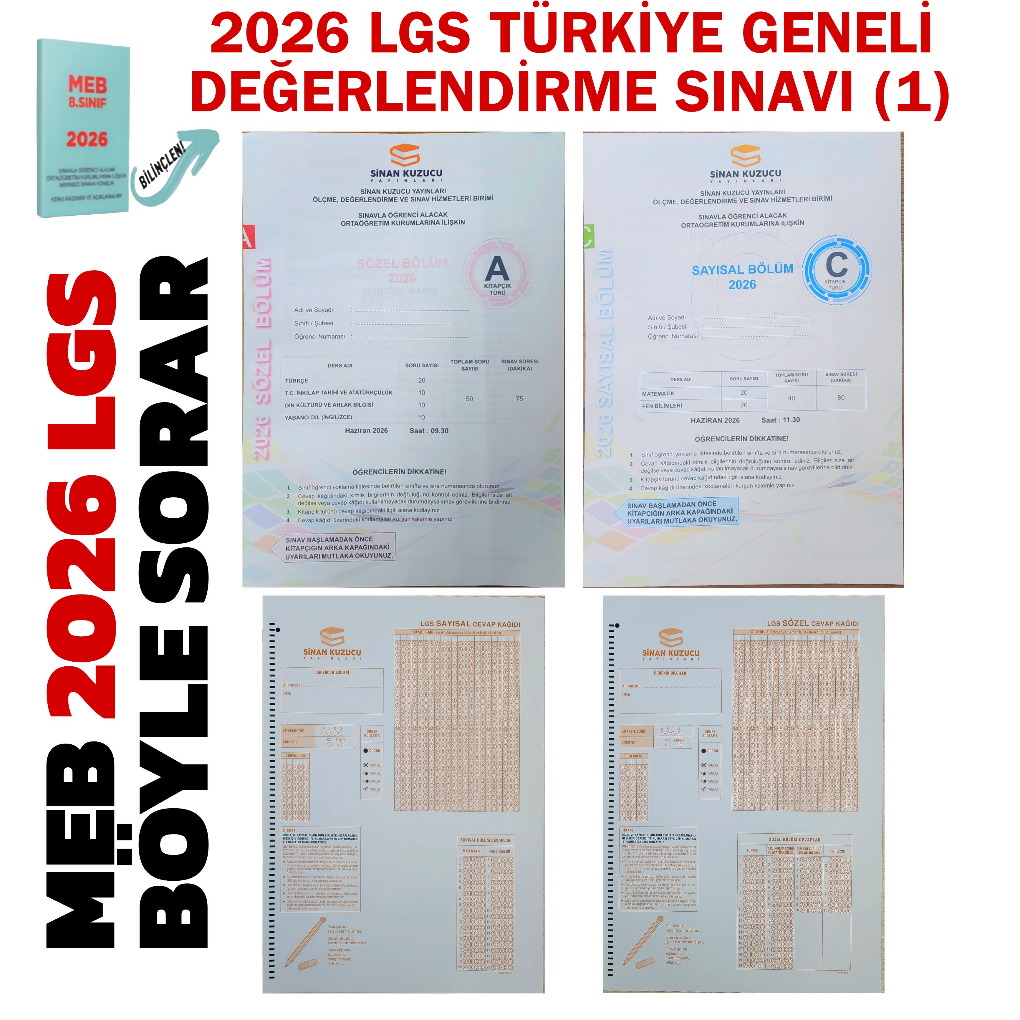 TÜRKİYE GENELİ 2026 LGS DENEME SINAVI - 1 ( SAYISAL + SÖZEL )