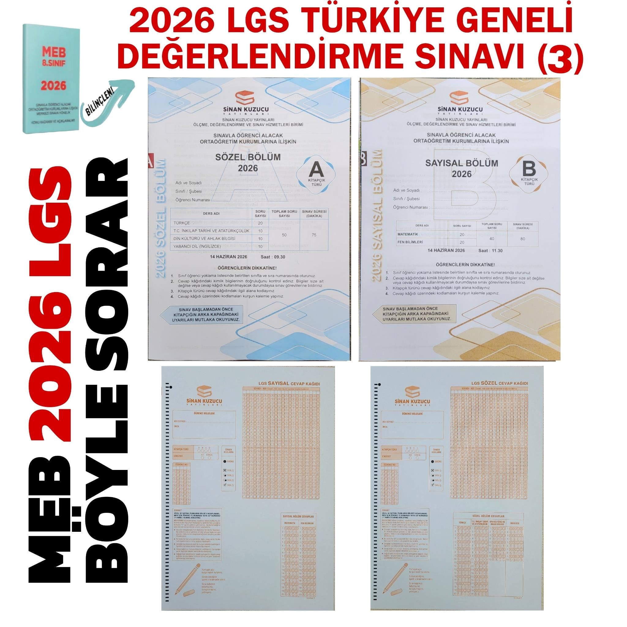 TÜRKİYE GENELİ LGS DENEME SINAVI - 3 ( SAYISAL + SÖZEL )