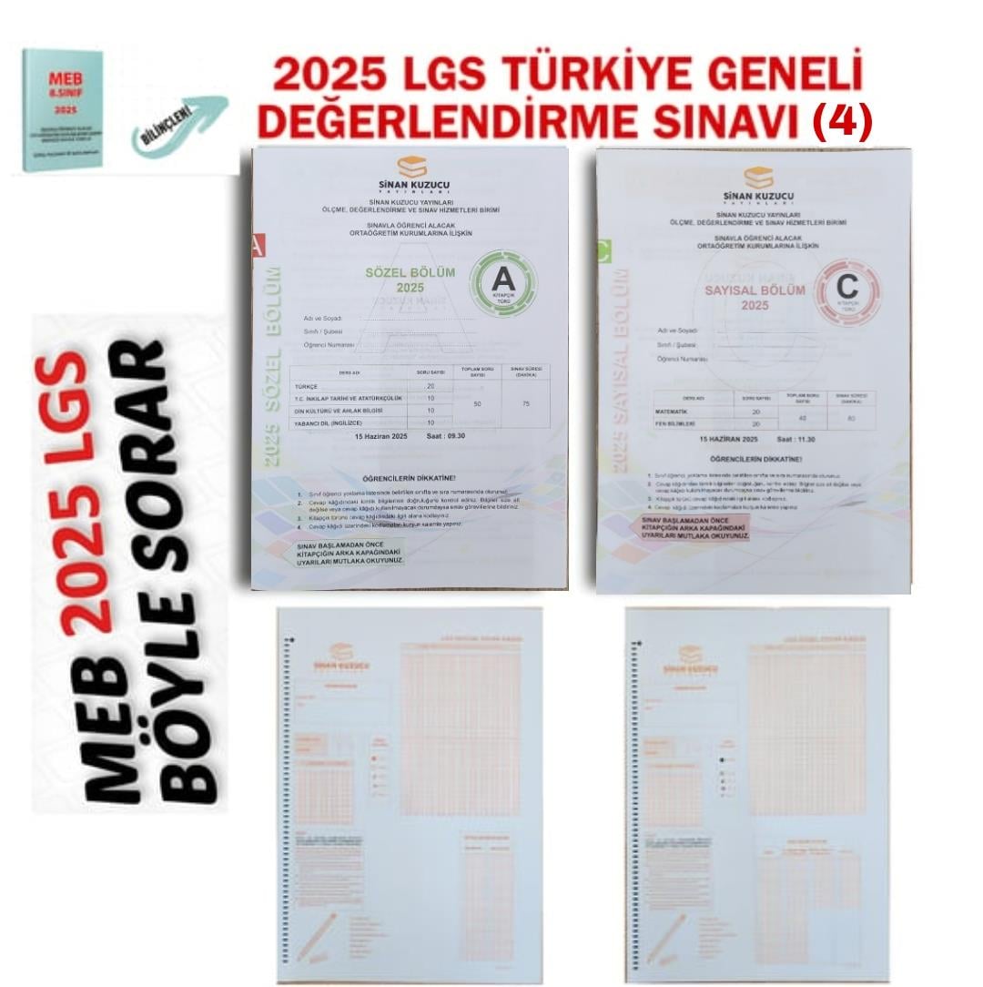 TÜRKİYE GENELİ LGS DENEME SINAVI - 4 ( SAYISAL + SÖZEL )