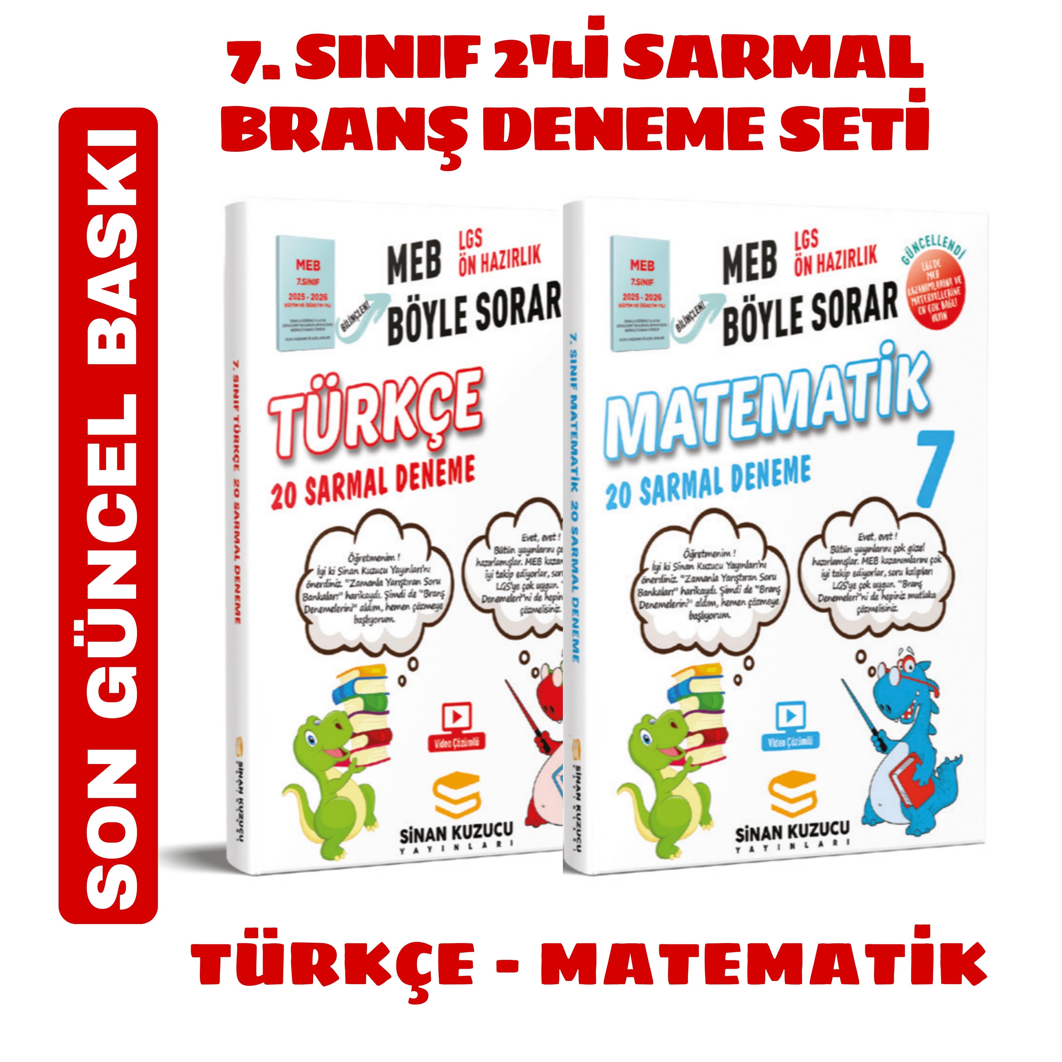 7. SINIF 2'Lİ TÜRKÇE - MATEMATİK SARMAL BRANŞ DENEME SETİ