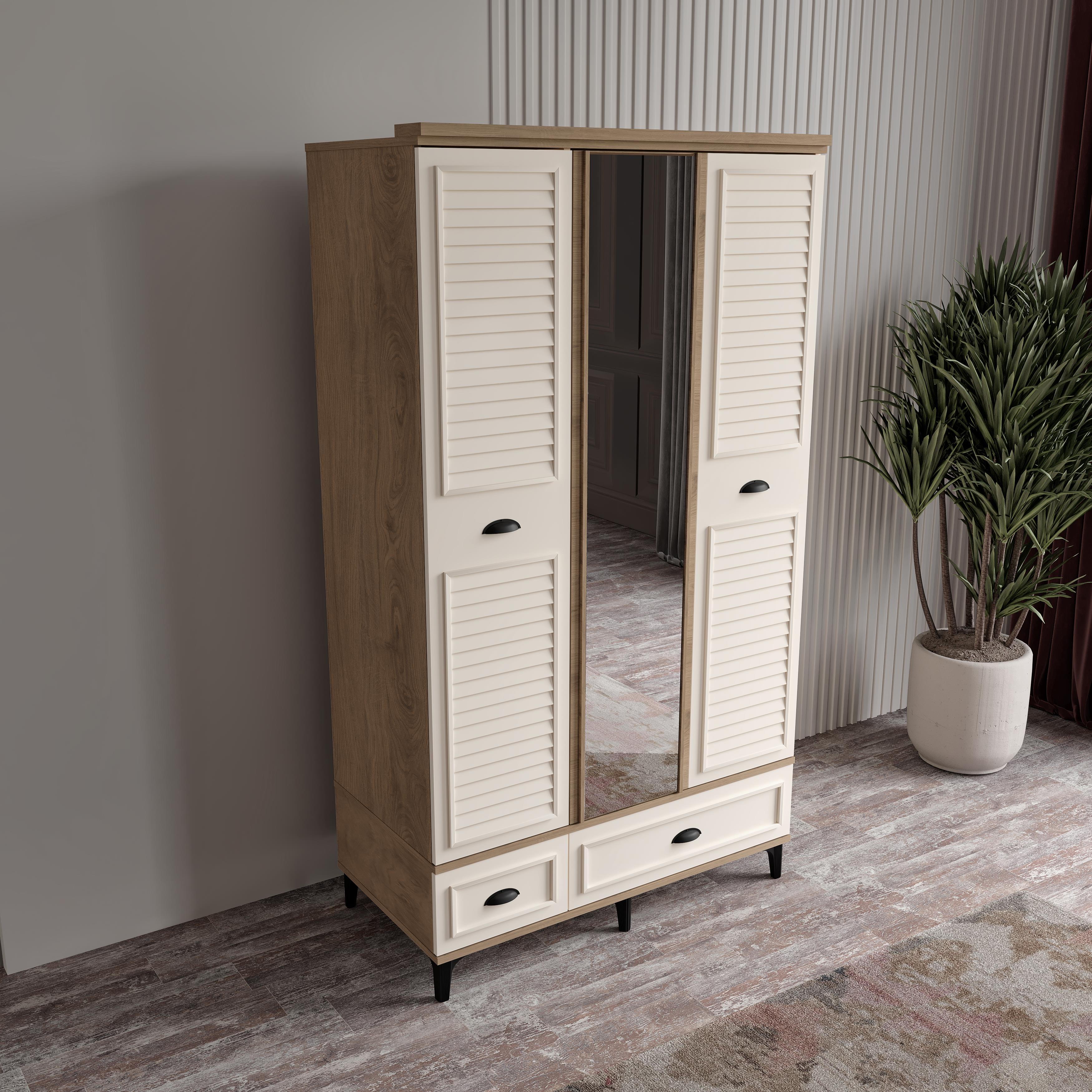  ÇAKRA 3 KAPILI DOLAP %100 MDF