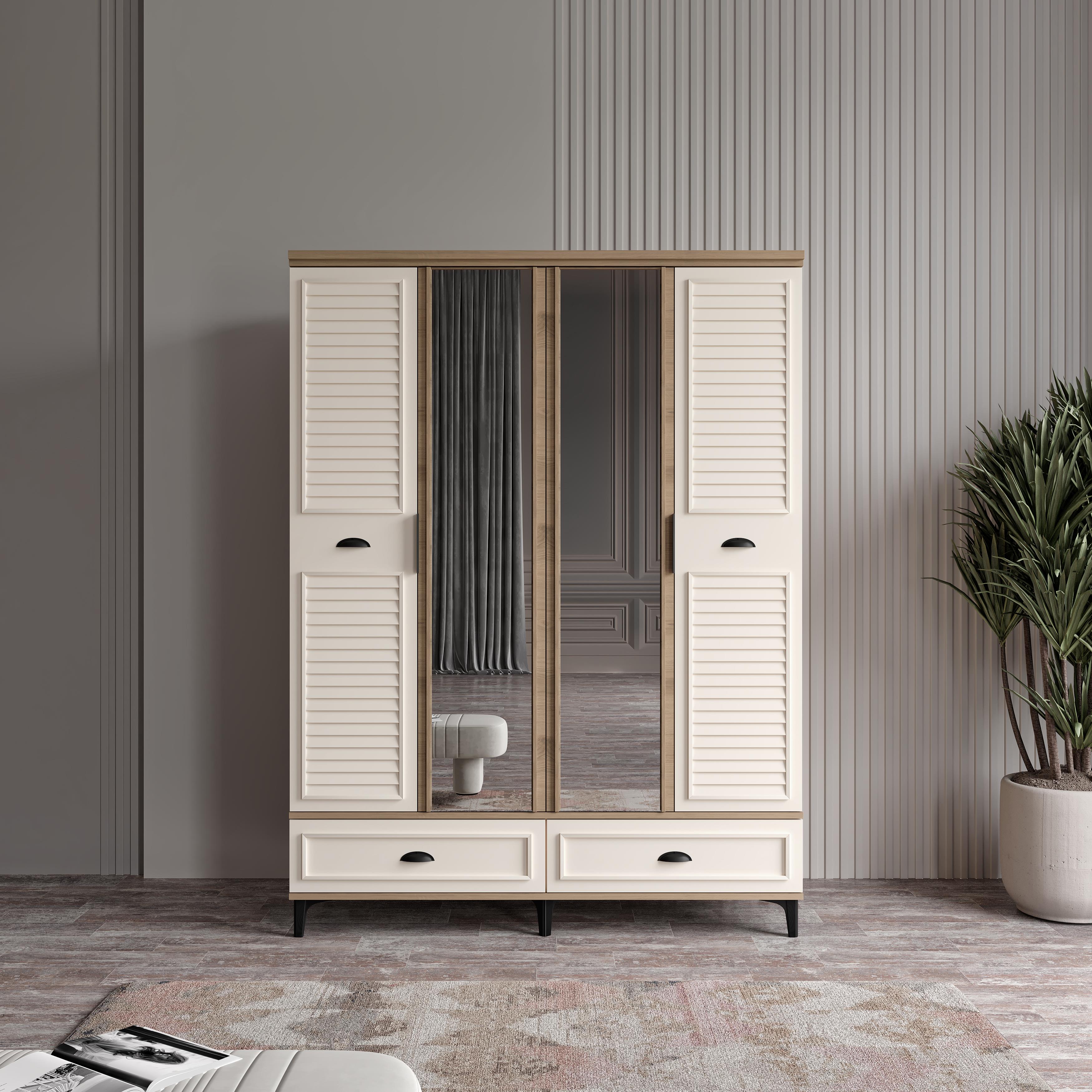  ÇAKRA 4 KAPILI DOLAP %100 MDF