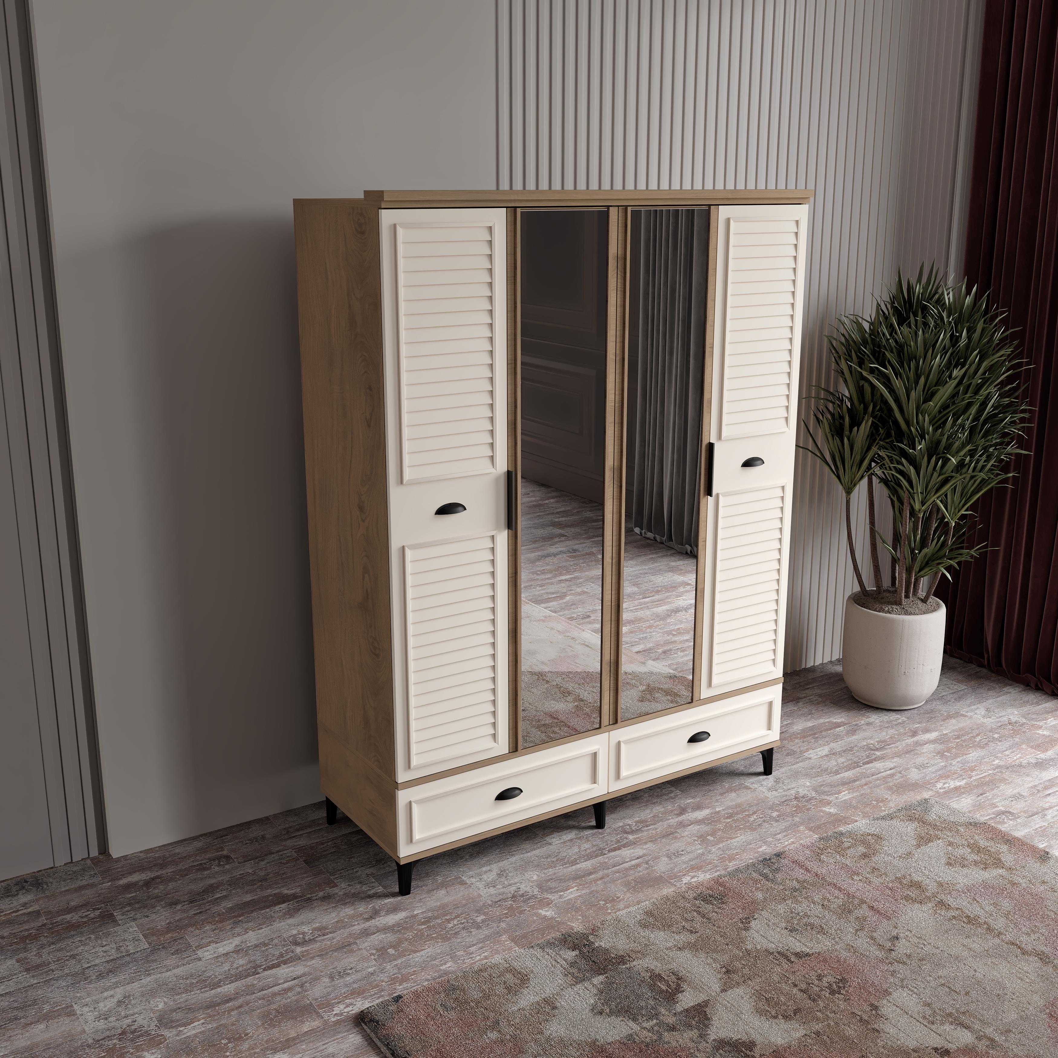  ÇAKRA 4 KAPILI DOLAP %100 MDF