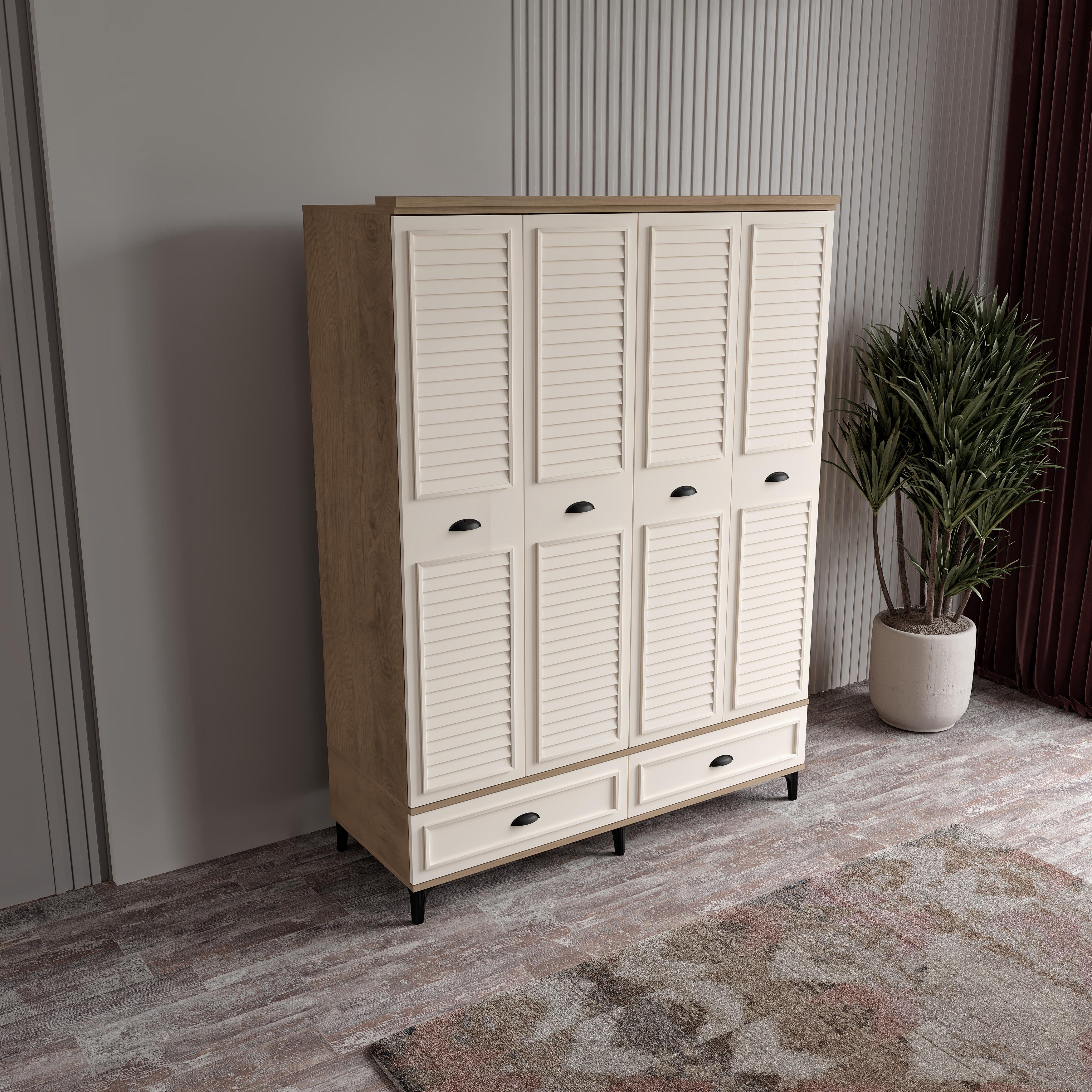  ÇAKRA 4 KAPILI DOLAP %100 MDF