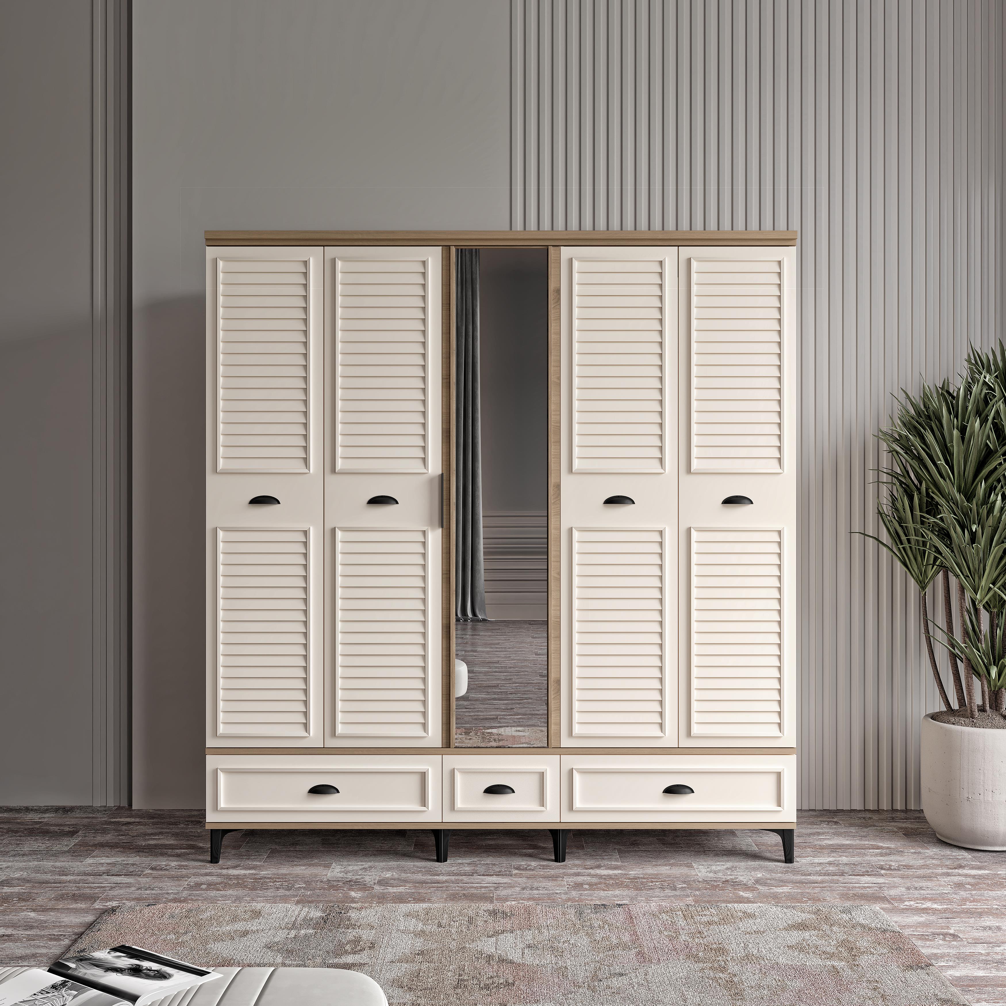  ÇAKRA 5 KAPILI DOLAP %100 MDF