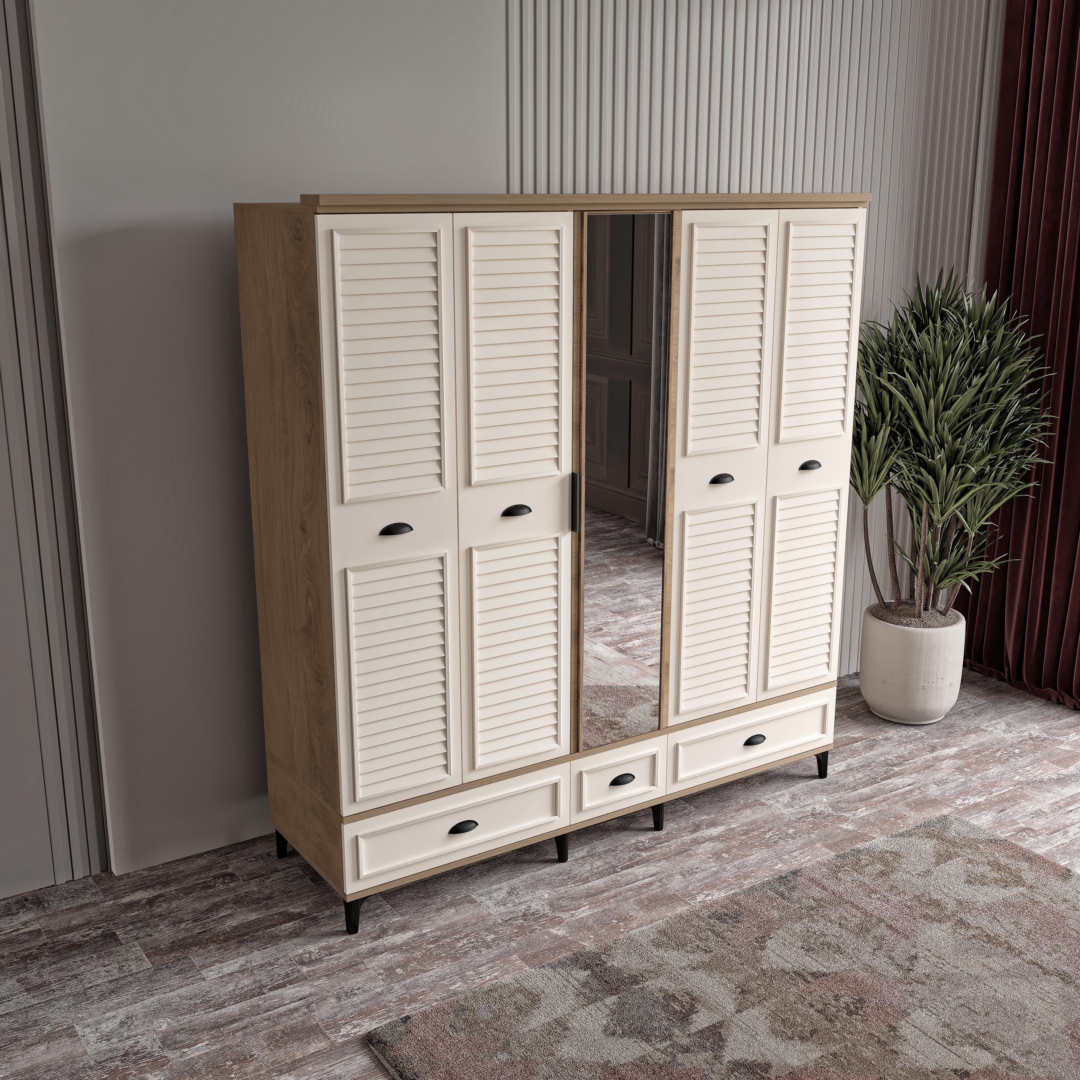  ÇAKRA 5 KAPILI DOLAP %100 MDF