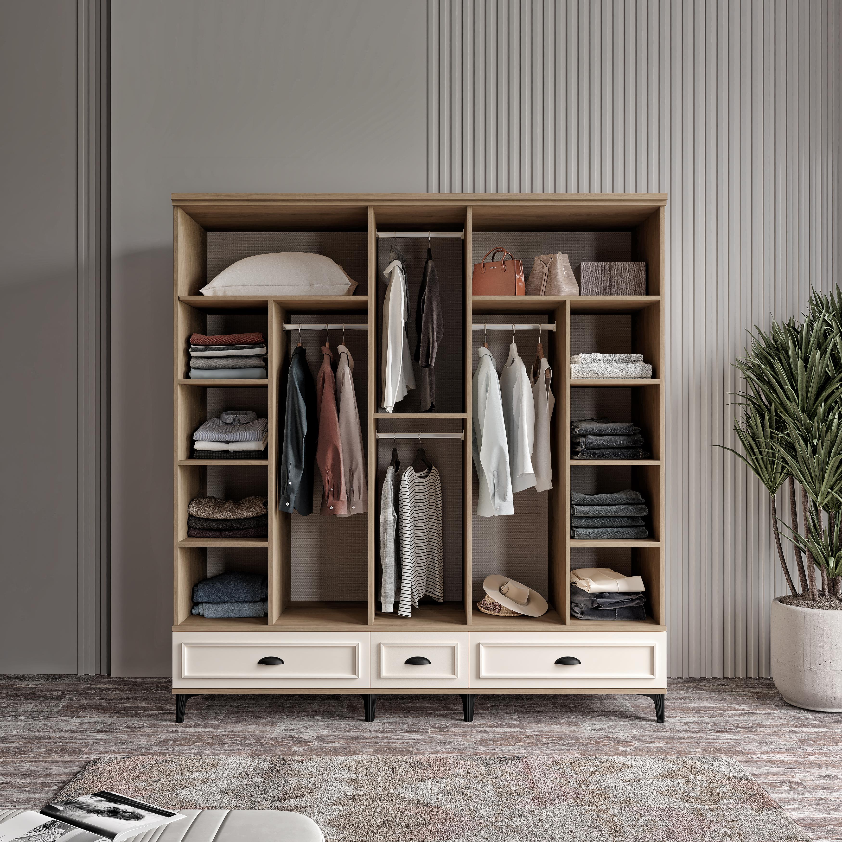  ÇAKRA 5 KAPILI DOLAP %100 MDF