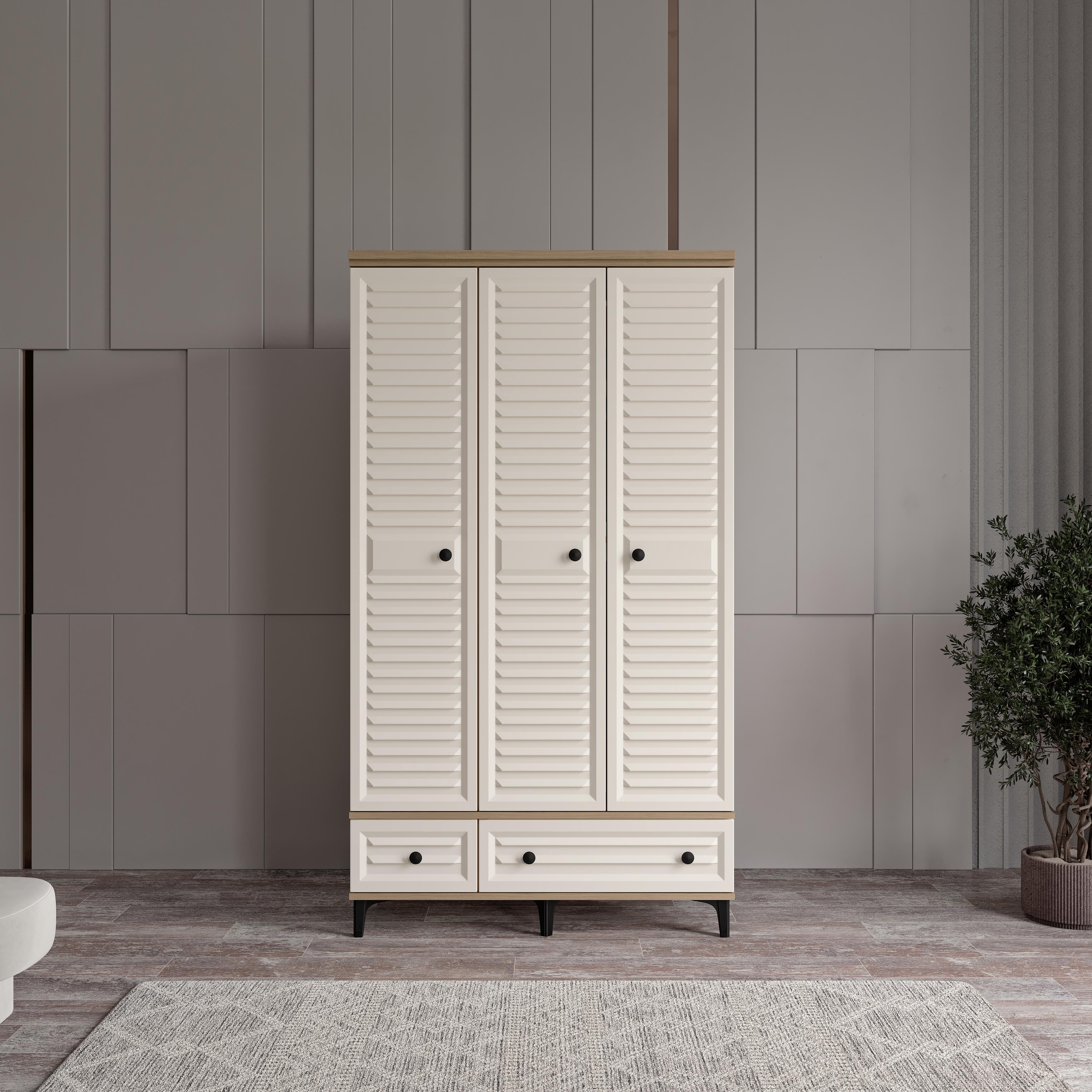  KİSRA 3 KAPILI DOLAP %100 MDF