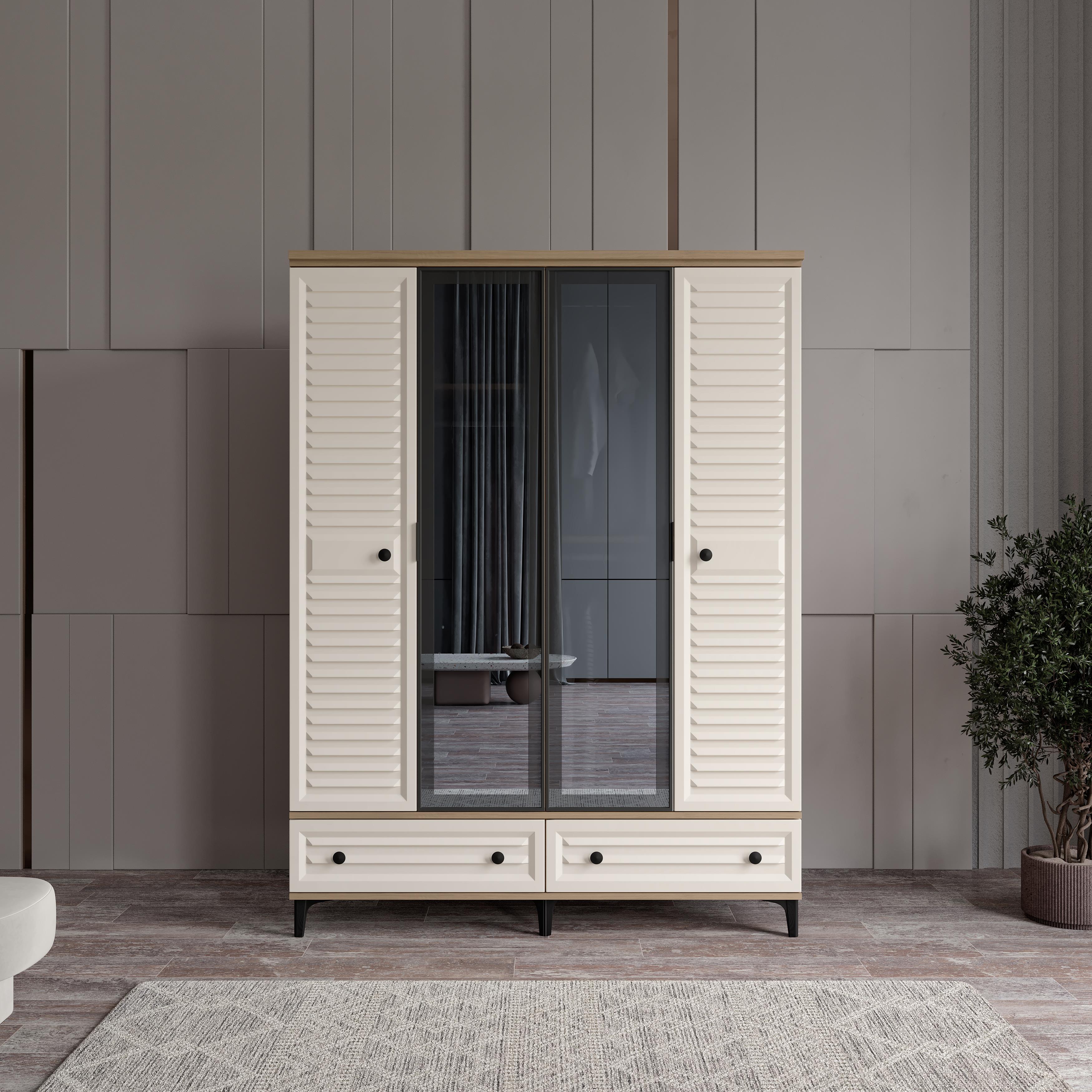  KİSRA 4 KAPILI DOLAP %100 MDF