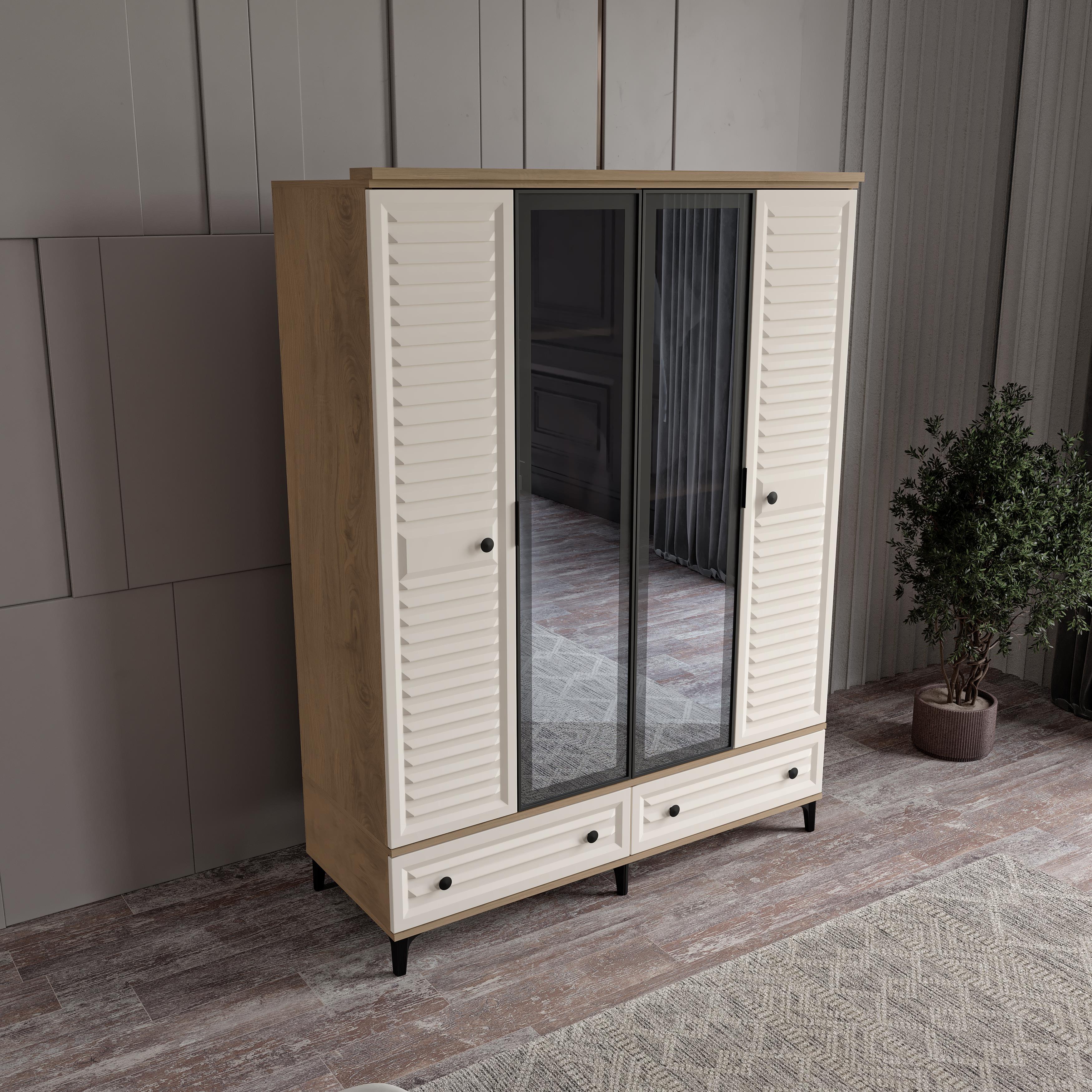  KİSRA 4 KAPILI DOLAP %100 MDF