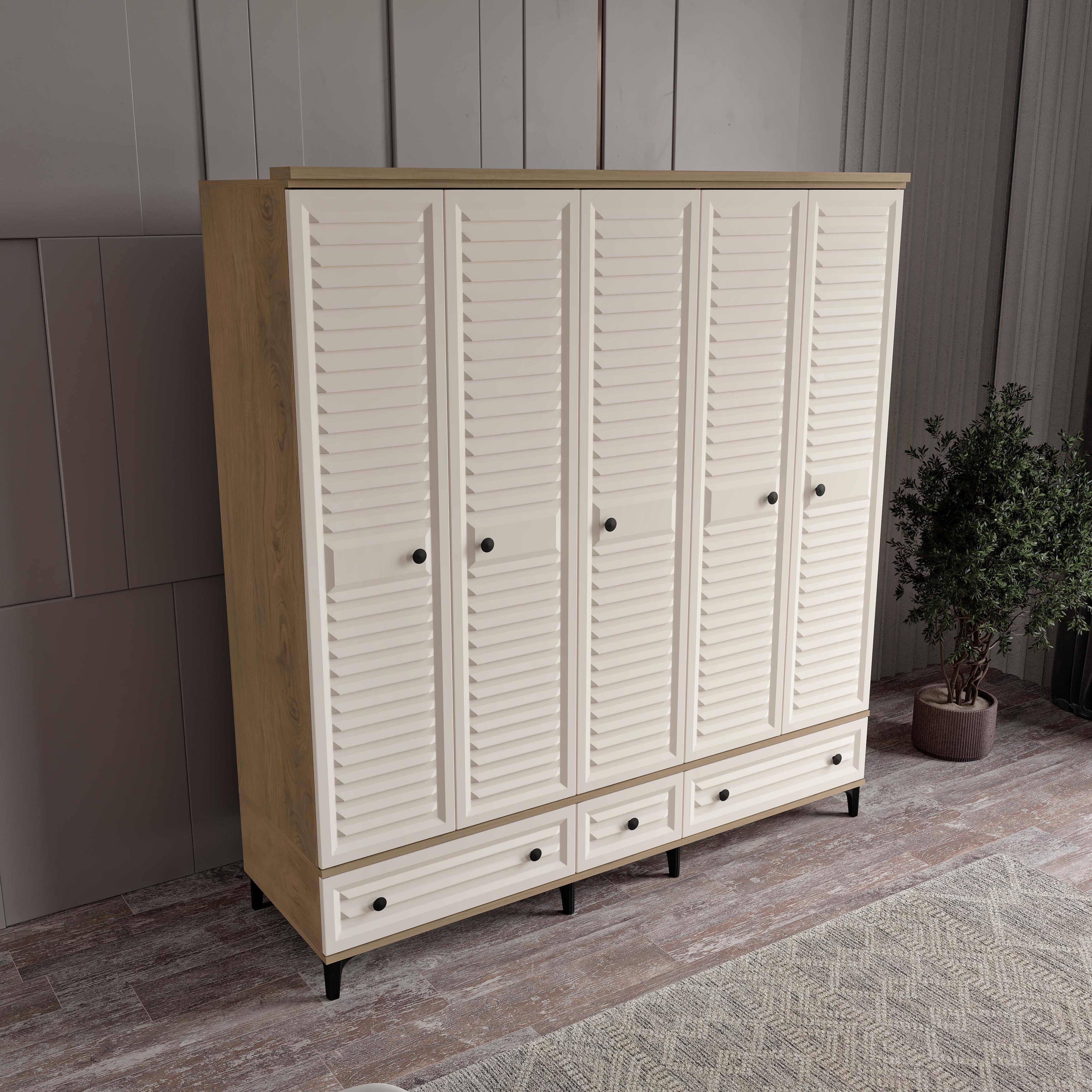  KİSRA 5 KAPILI DOLAP %100 MDF