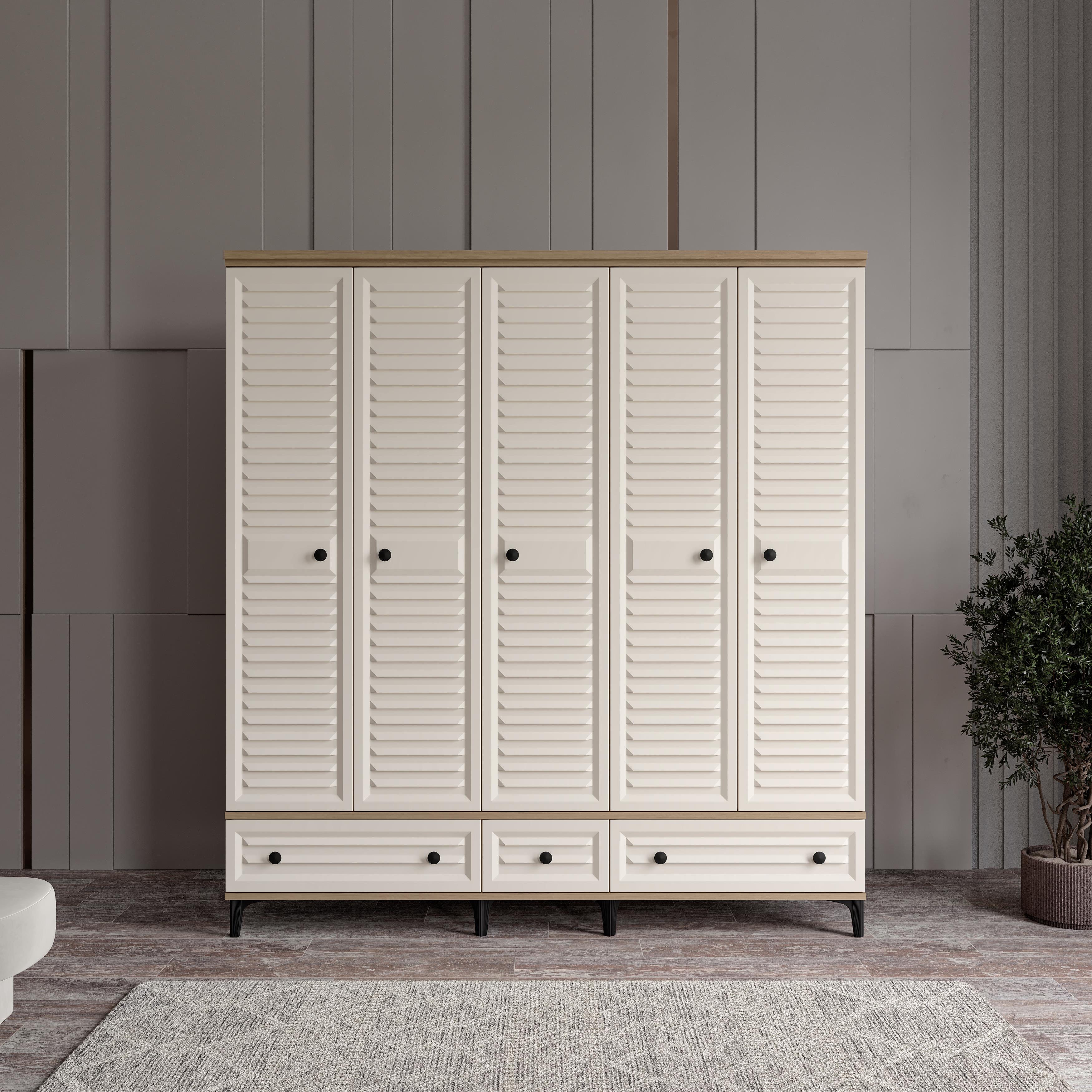  KİSRA 5 KAPILI DOLAP %100 MDF