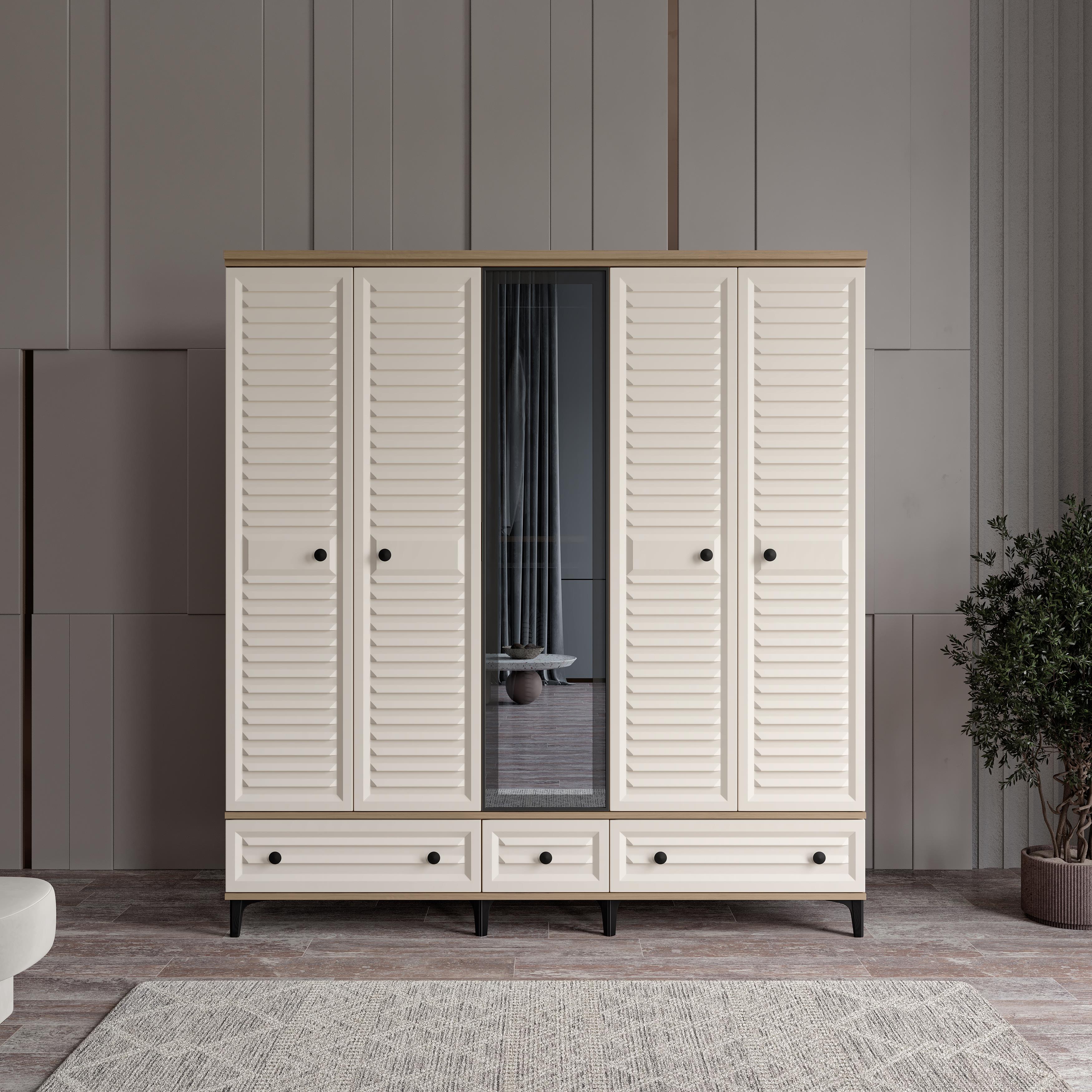  KİSRA 5 KAPILI DOLAP %100 MDF