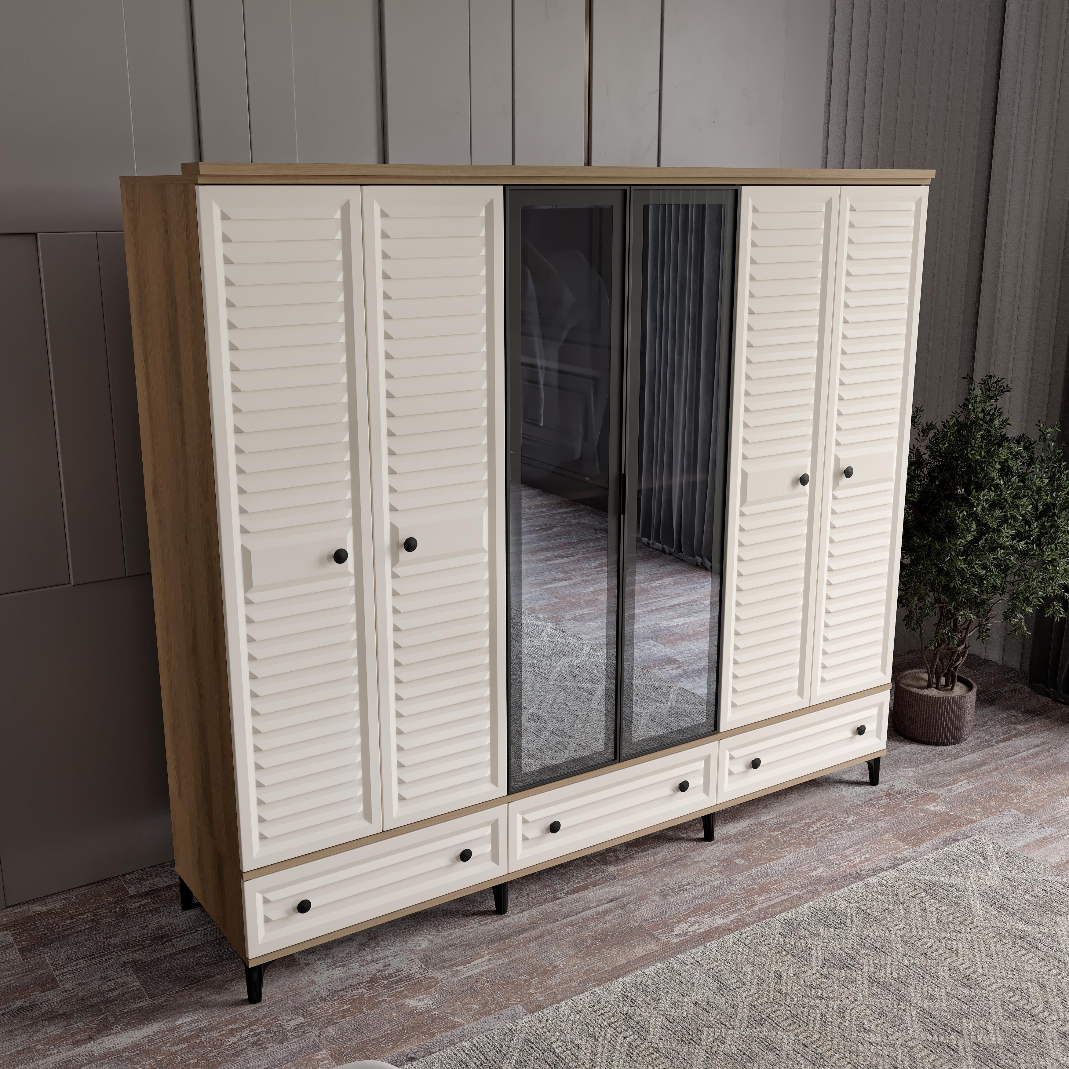  KİSRA 6 KAPILI DOLAP %100 MDF