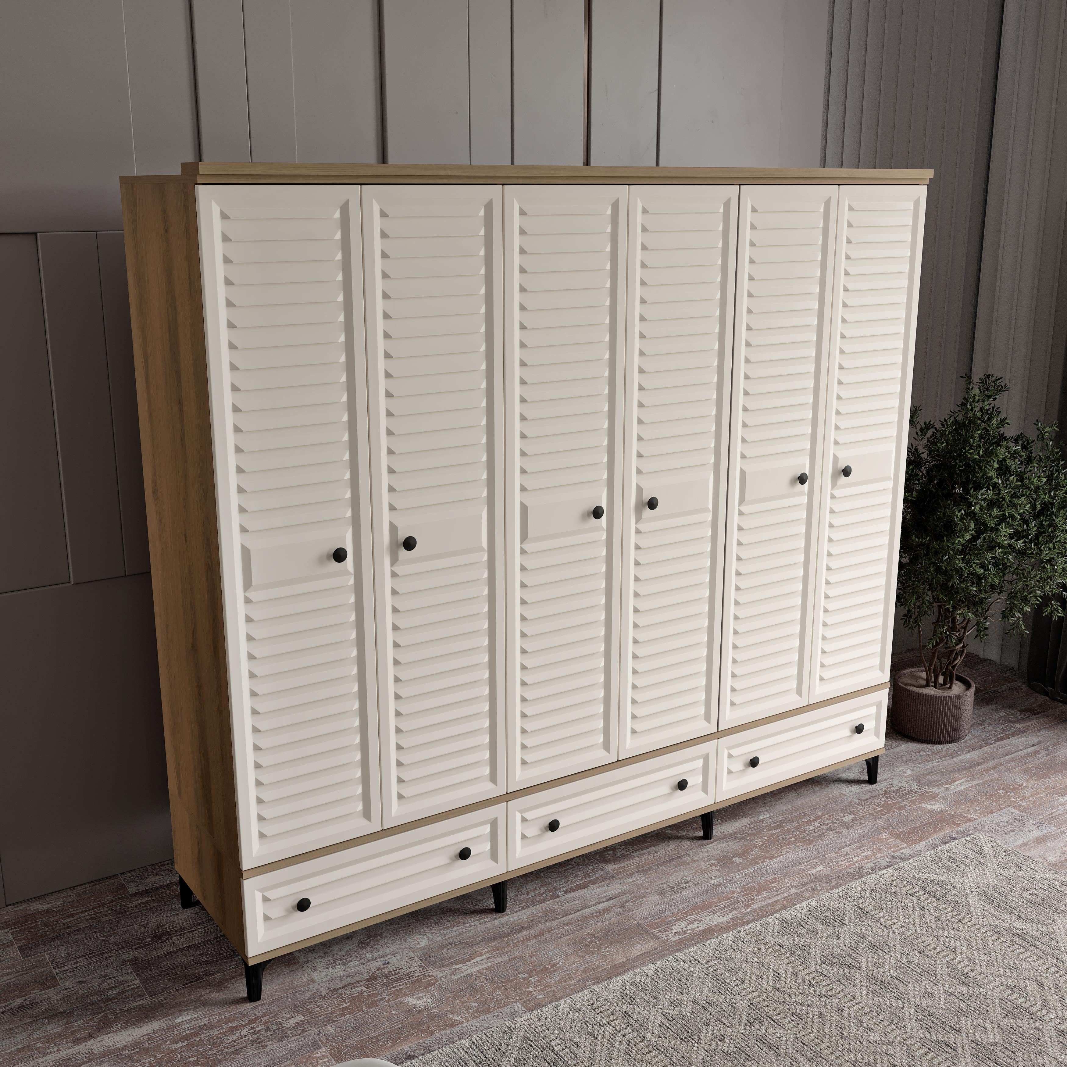  KİSRA 6 KAPILI DOLAP %100 MDF