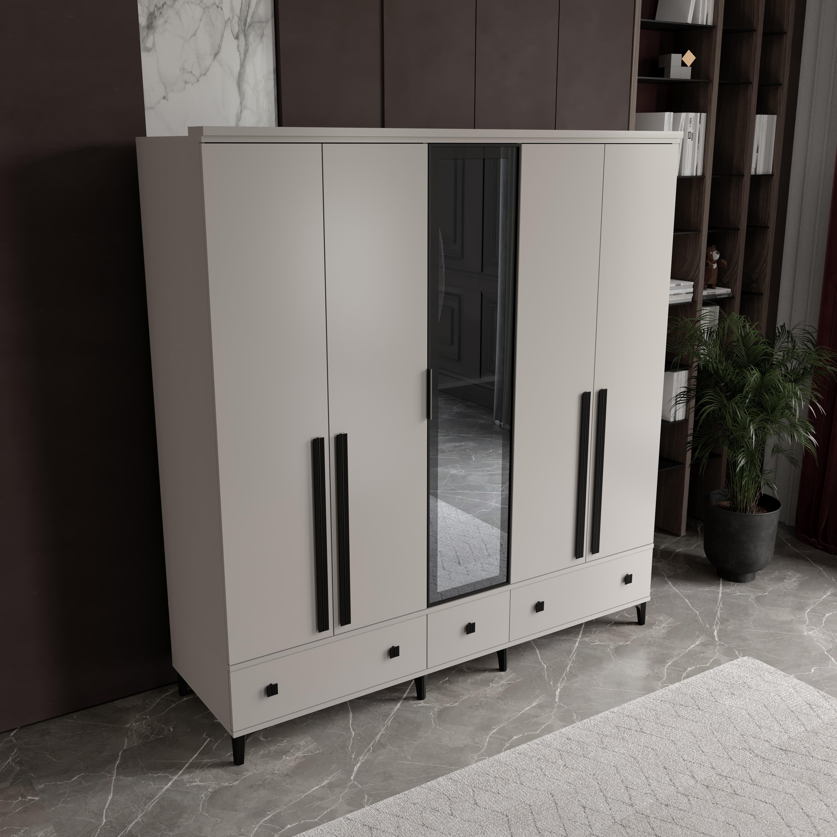  KONFOR 5 KAPILI DOLAP %100 MDF